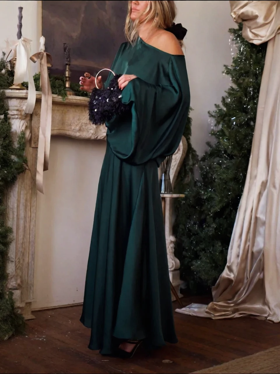 Alfy™ - Wandelbaar Top met Drapering en Maxi Lange A-Lijn Rok